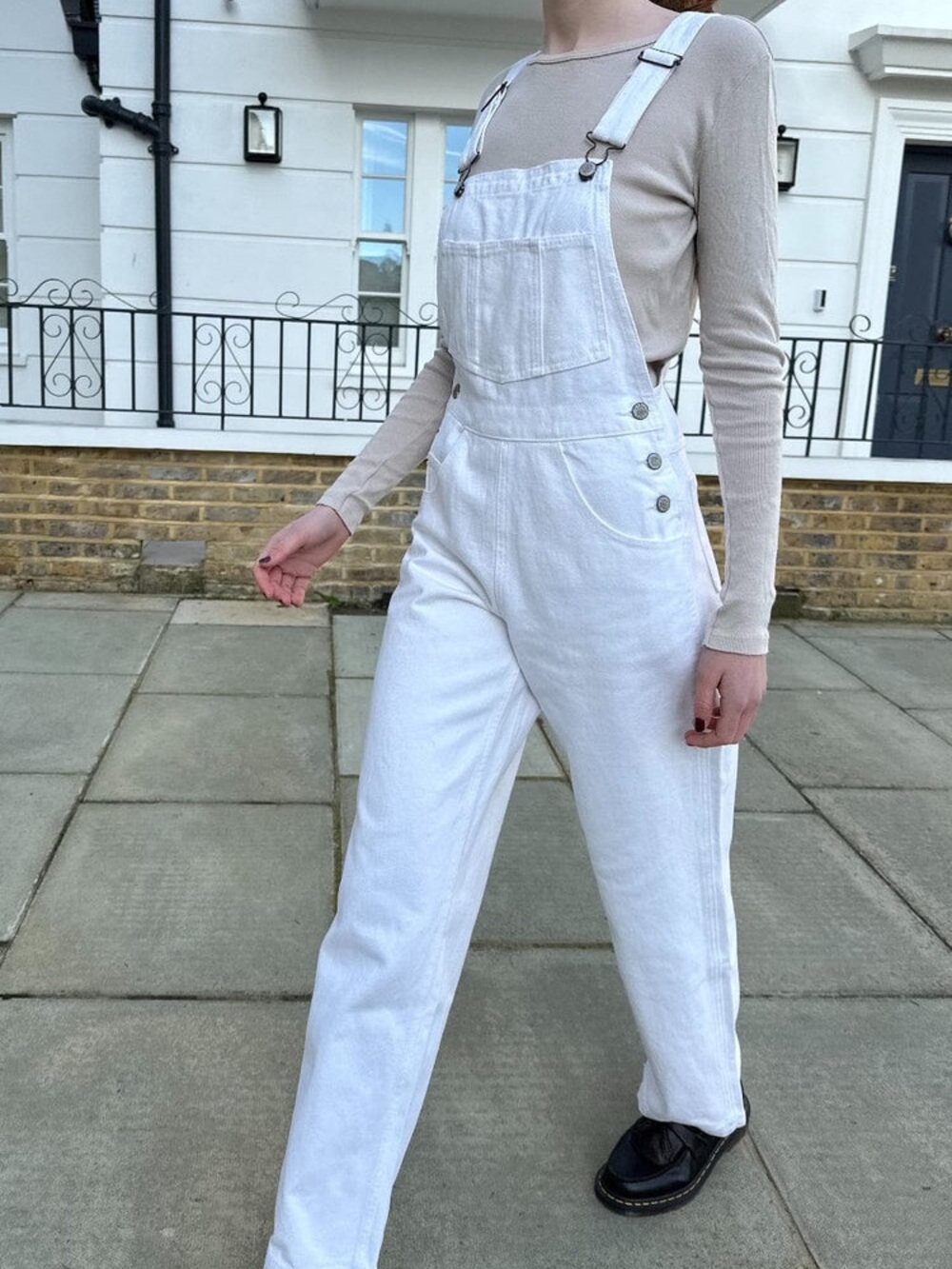 [never worn] Brandy Melville vintage hayley white denim overalls